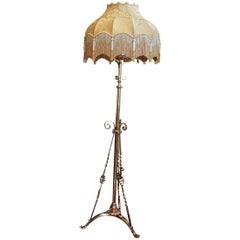 Late 19th Century Arts & Crafts Brass Standard Lamp