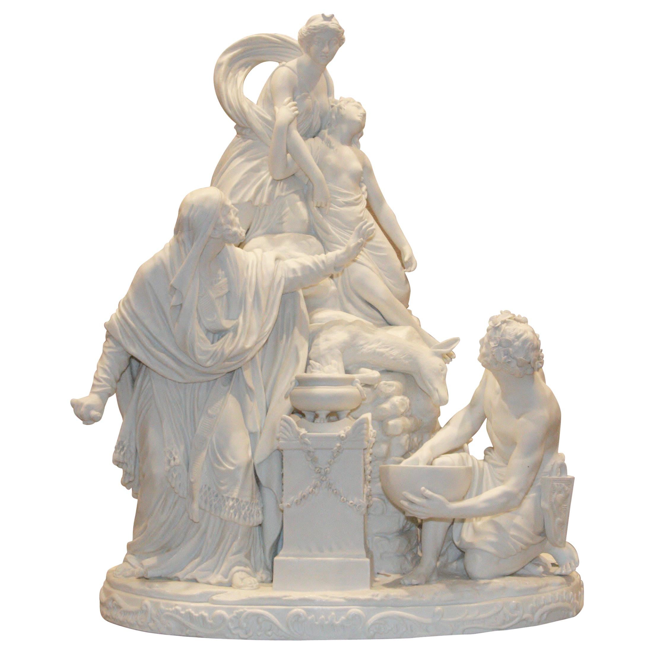 19th Century French Bisque Sculpture For Sale