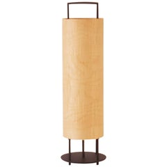 Maple Wood Veneer Lantern #3 with Blackened Metal Frame