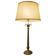 Antique Tall French Brass Table Lamp