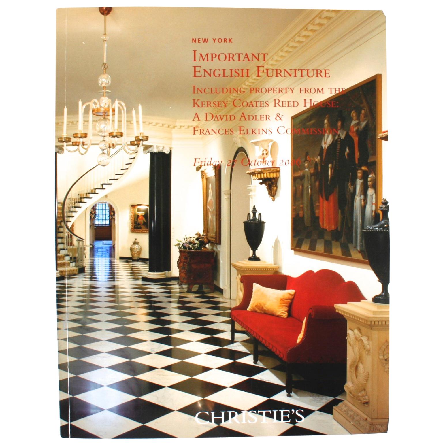 Christies: Important English Furniture: Reed House, David Adler & Frances Elkin