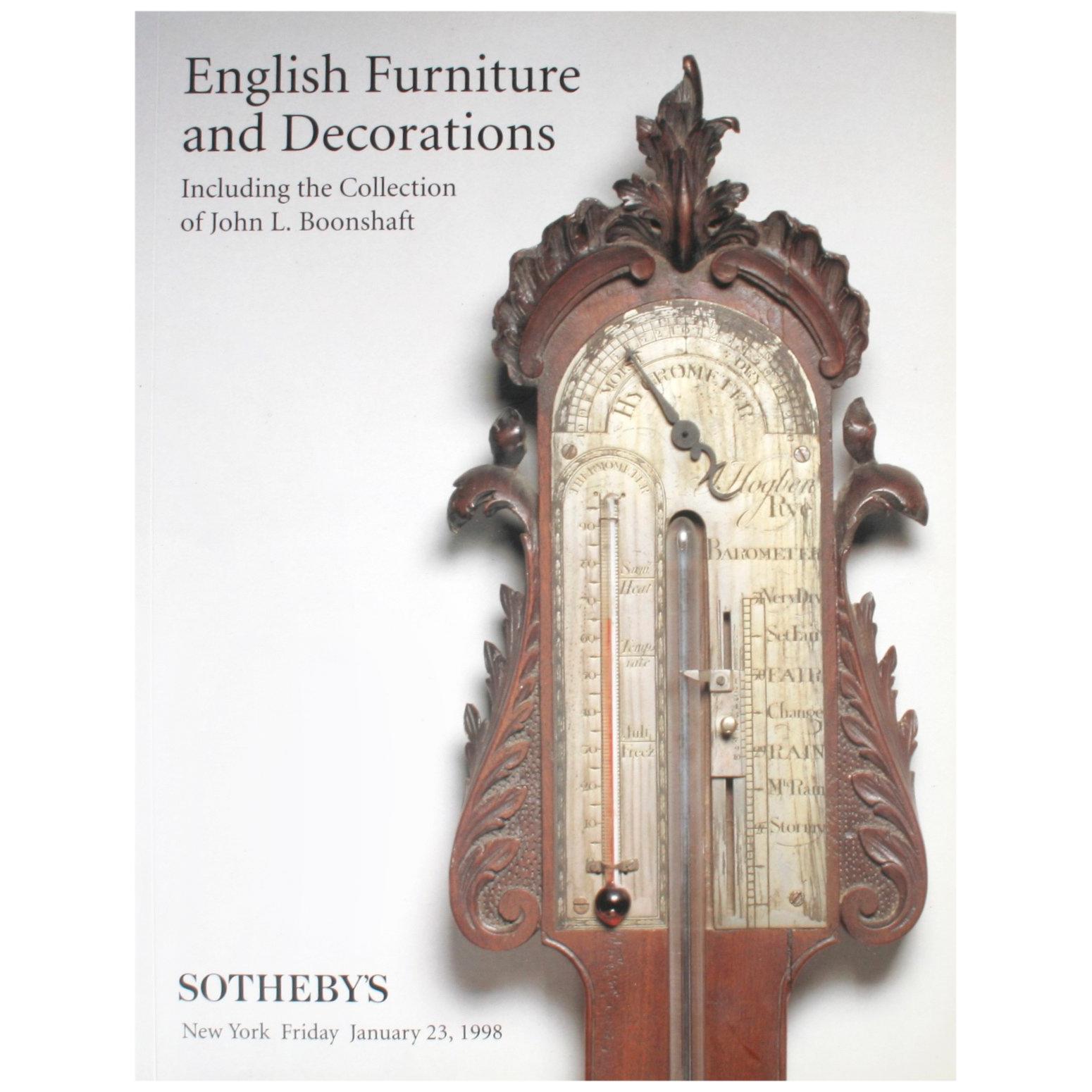 Sotheby's: English Furniture & Decorations, John L. Boonshaft Collection, 1998
