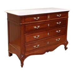 Antique French Mahogany Marble-Top Chest