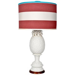 Vintage English White Pineapple Table Lamp