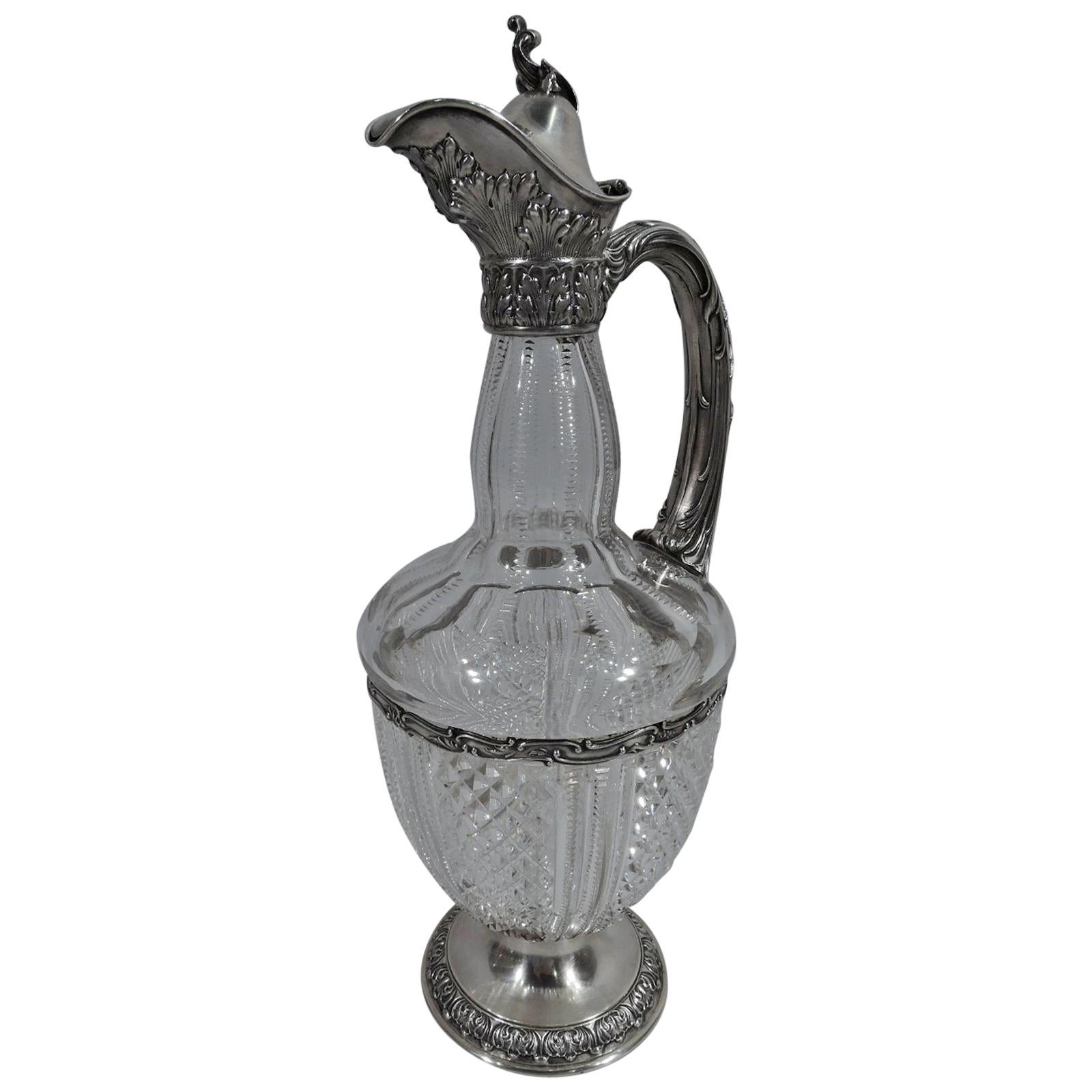 Antique Gorham Sterling Silver and BrilliantCut Glass Wine Decanter