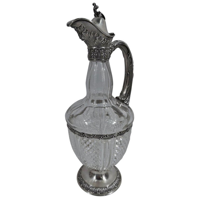 Antique Gorham Sterling Silver and BrilliantCut Glass Wine Decanter