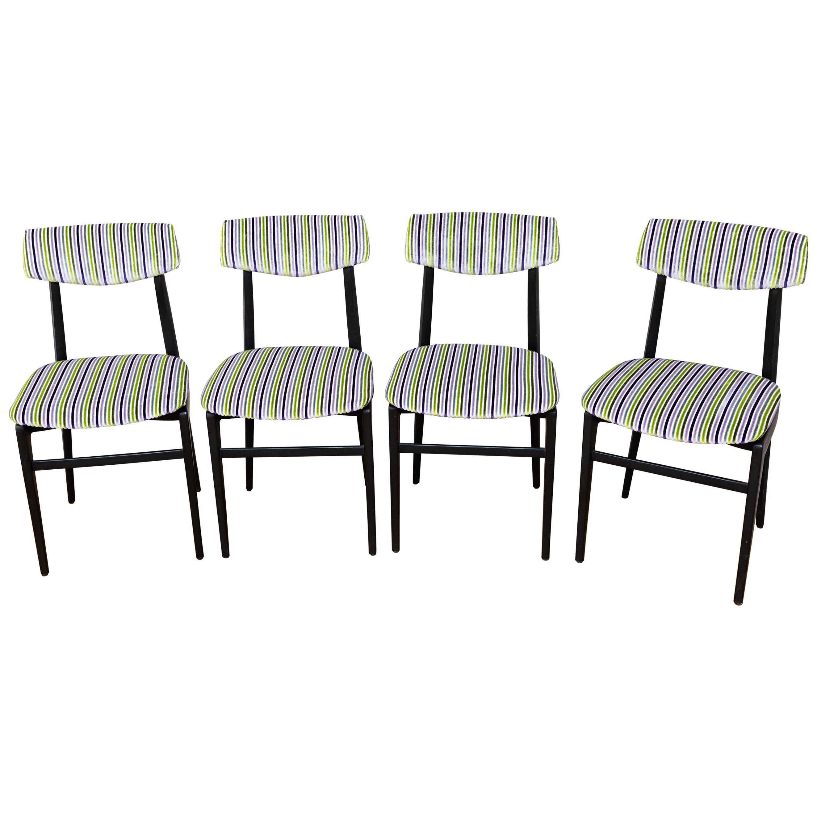Italian Set of Four Dinning Chairs, Italy circa 1960 For Sale