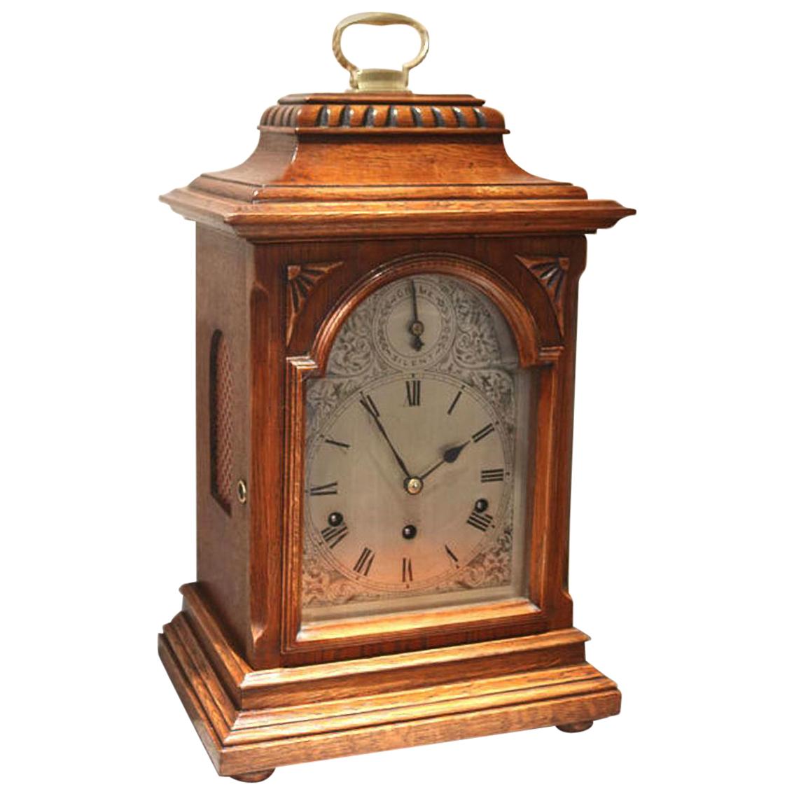 Oak Westminster Chime bracket Clock For Sale