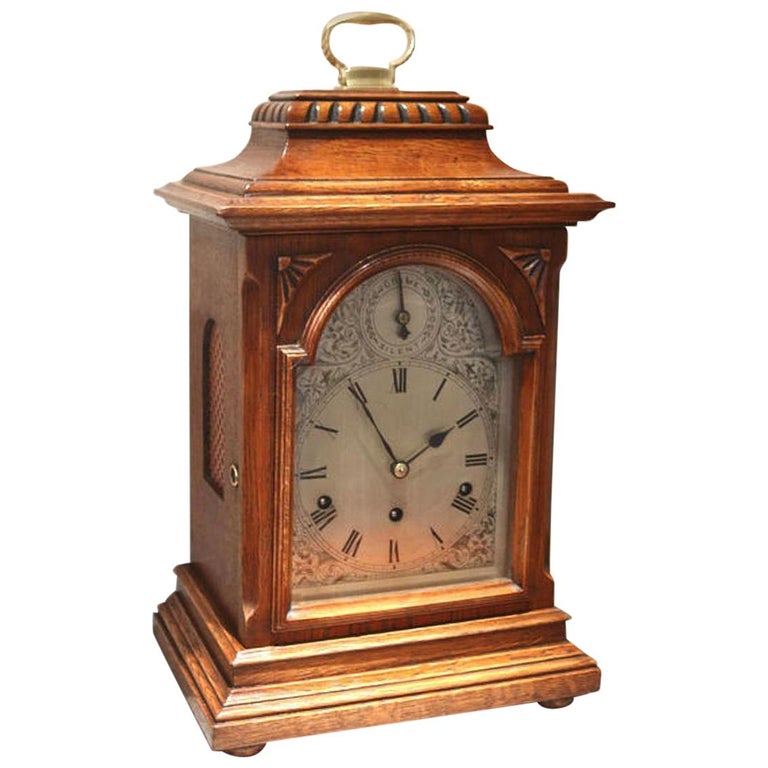 Oak Westminster Chime bracket Clock For Sale at 1stDibs