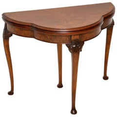 Antique Burr Walnut Card Table