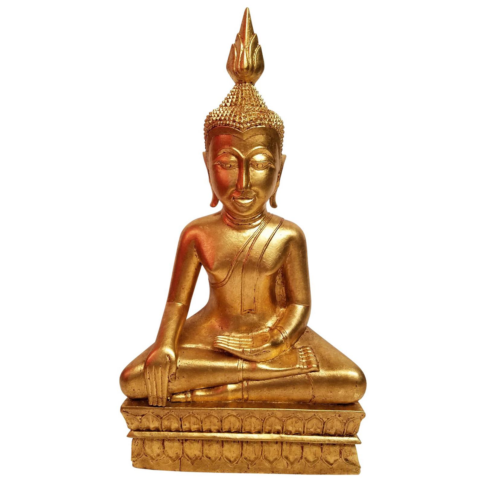 Hand Carved Giltwood Thai Buddha