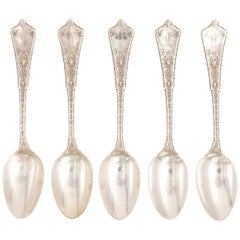 Set of Five Tiffany & Co. Persian Sterling Silver Soup Spoon, circa 1872