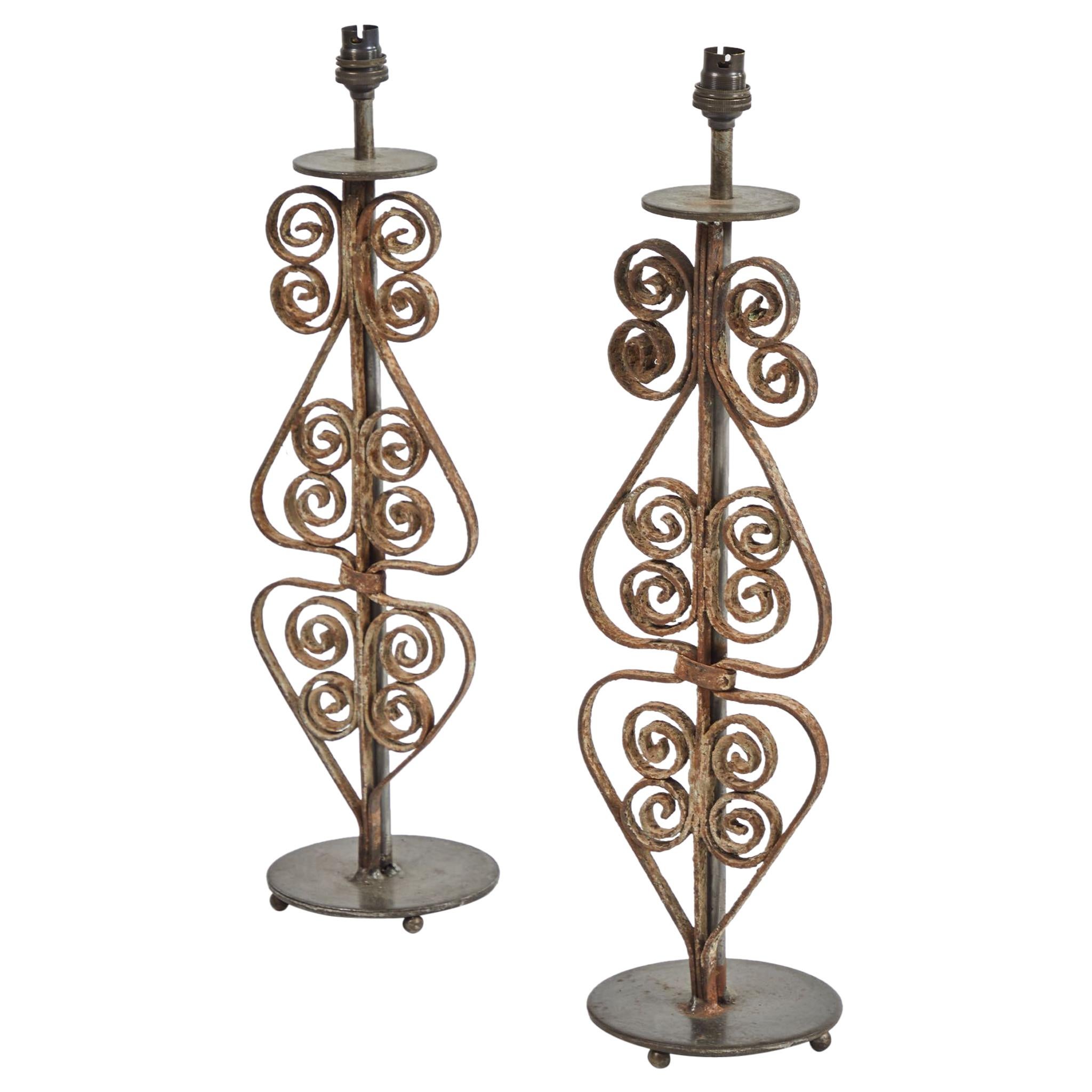 Pair of Iron Lamps