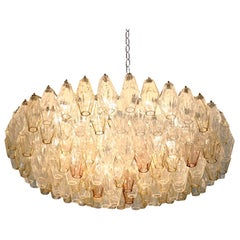 Carlo Scarpa Midcentury Poliedri Murano Glass Italian Pendant Lamp, 1960s
