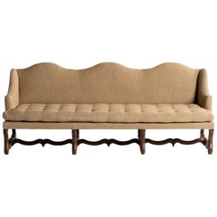 Linen Os de Mouton Sofa, France, circa 1890