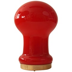 Vintage Red-Orange Opaline Table Lamp from 1970s