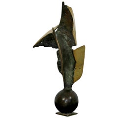 Contemporary Abstract Bronze Table Sculpture Initialed CH Stephan Nachkov, 1999
