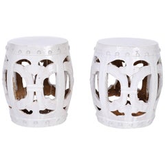 Pair of White Chinese Garden Seats