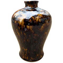 Early 20th Century Chinese Tortoise Glazed Meiping Vase