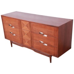 Merton Gershun for American of Martinsville Walnut Long Dresser or Credenza