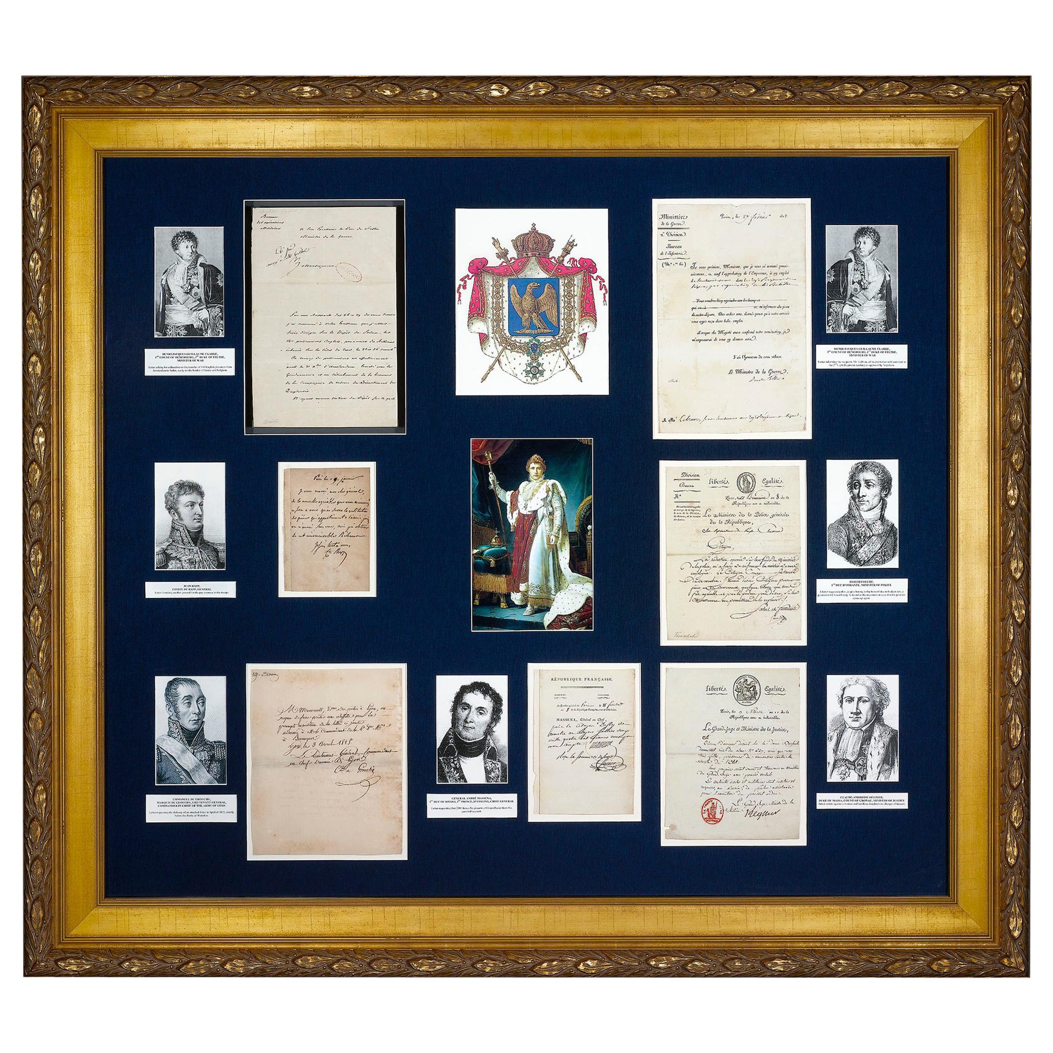 Framed Napoleonic Government Documents