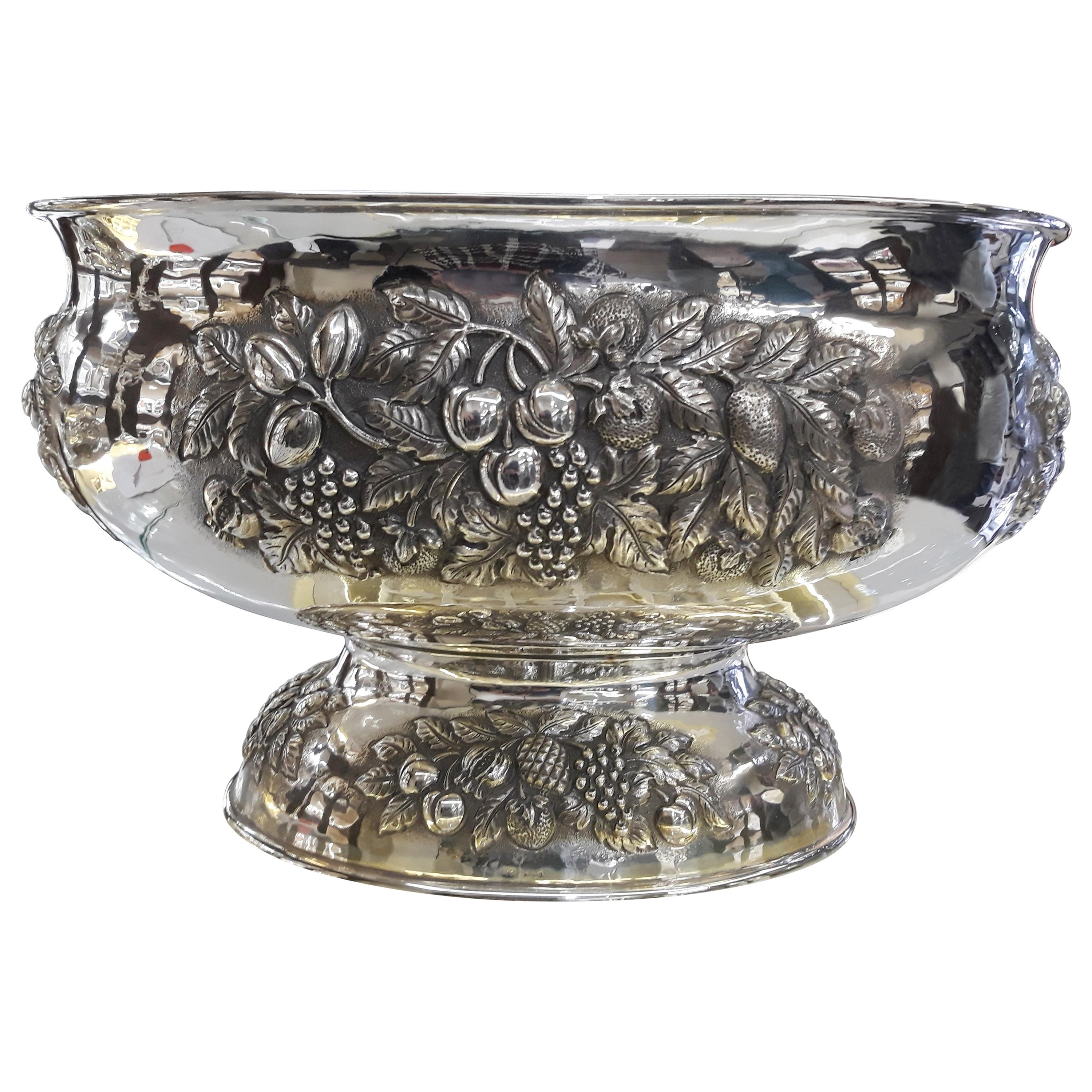 20th Century Sterling Silver Centerpiece, Italy 1960, Michele Galassi 'arg 925' For Sale