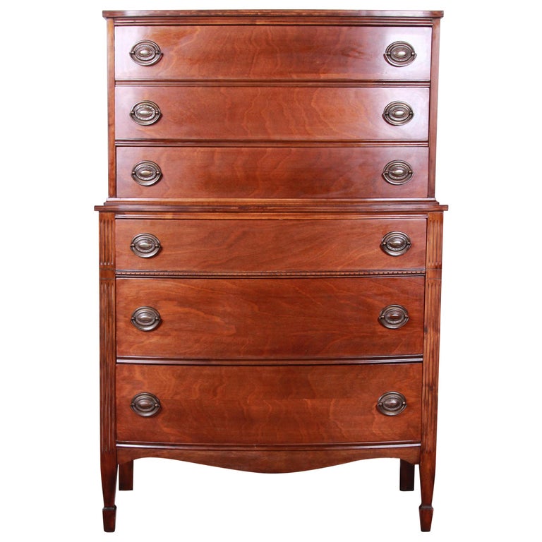 Vintage Federal Style Mahogany Highboy Dresser at 1stDibs federal
