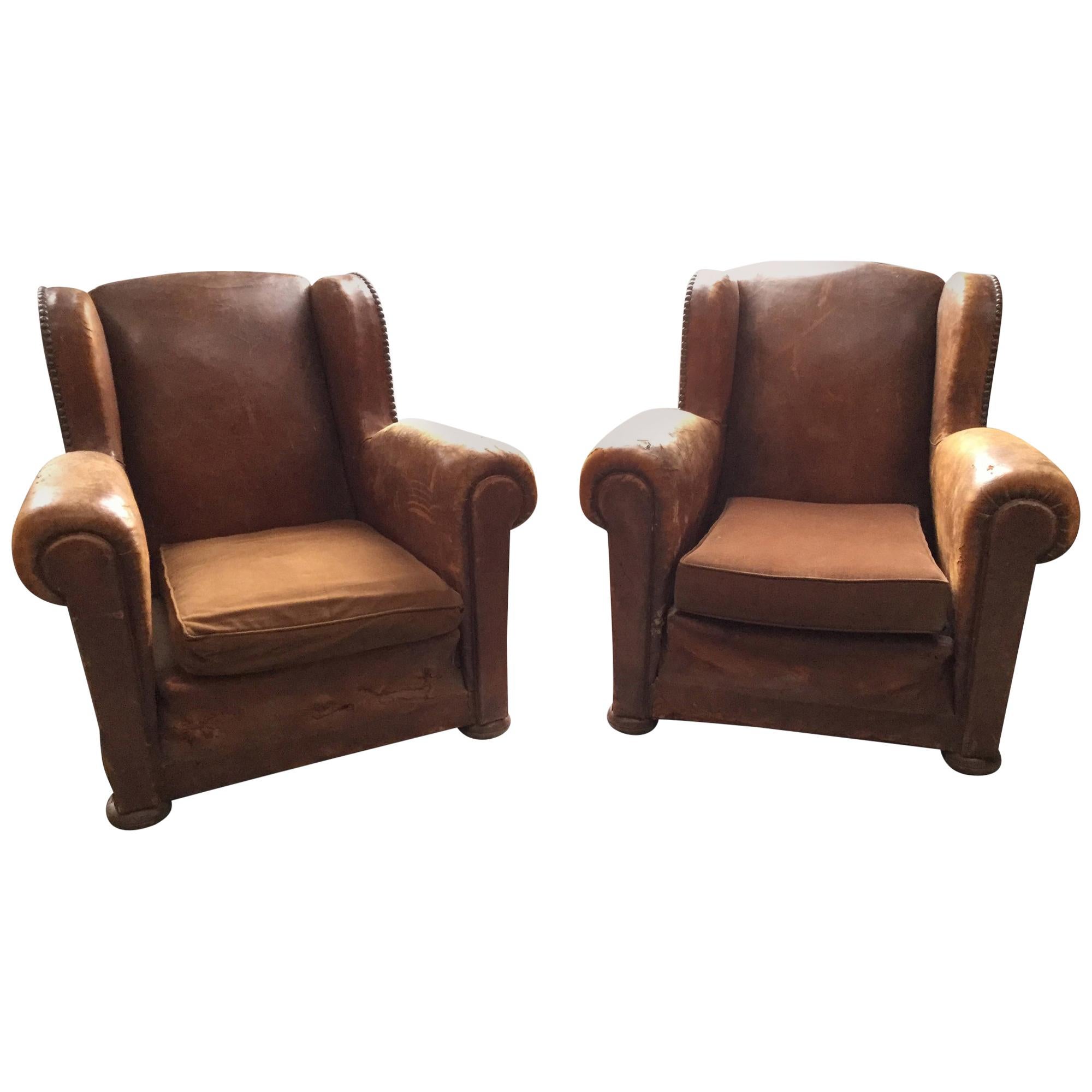 Antique French Club Chairs