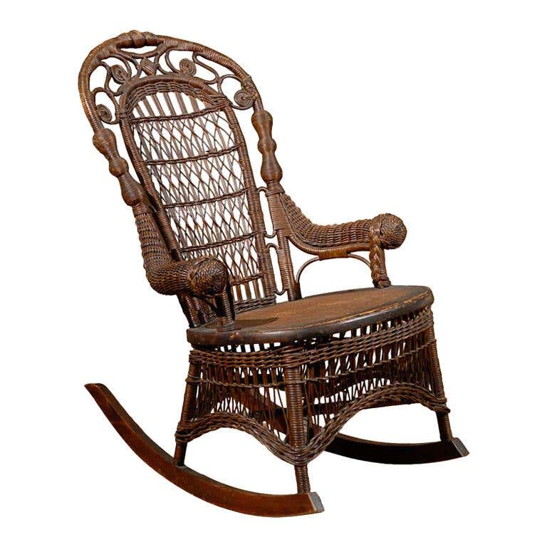 Antique Victorian Wicker Rocker at 1stdibs