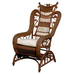 Antique 19th Century Wicker Rocking Chair from England