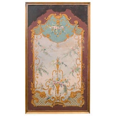 19th Century French Aubusson Style Floral Painted Panel