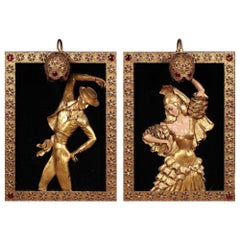 Vintage Gilt Regency Flamenco Wall Lamps ARP 1950s YEAR-END CLEARANCE