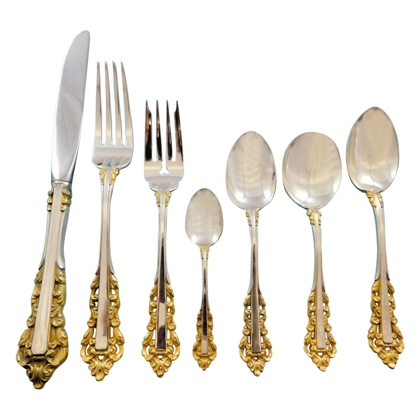 Medici Golden by Gorham Sterling Silver Flatware Set 8 Service 63