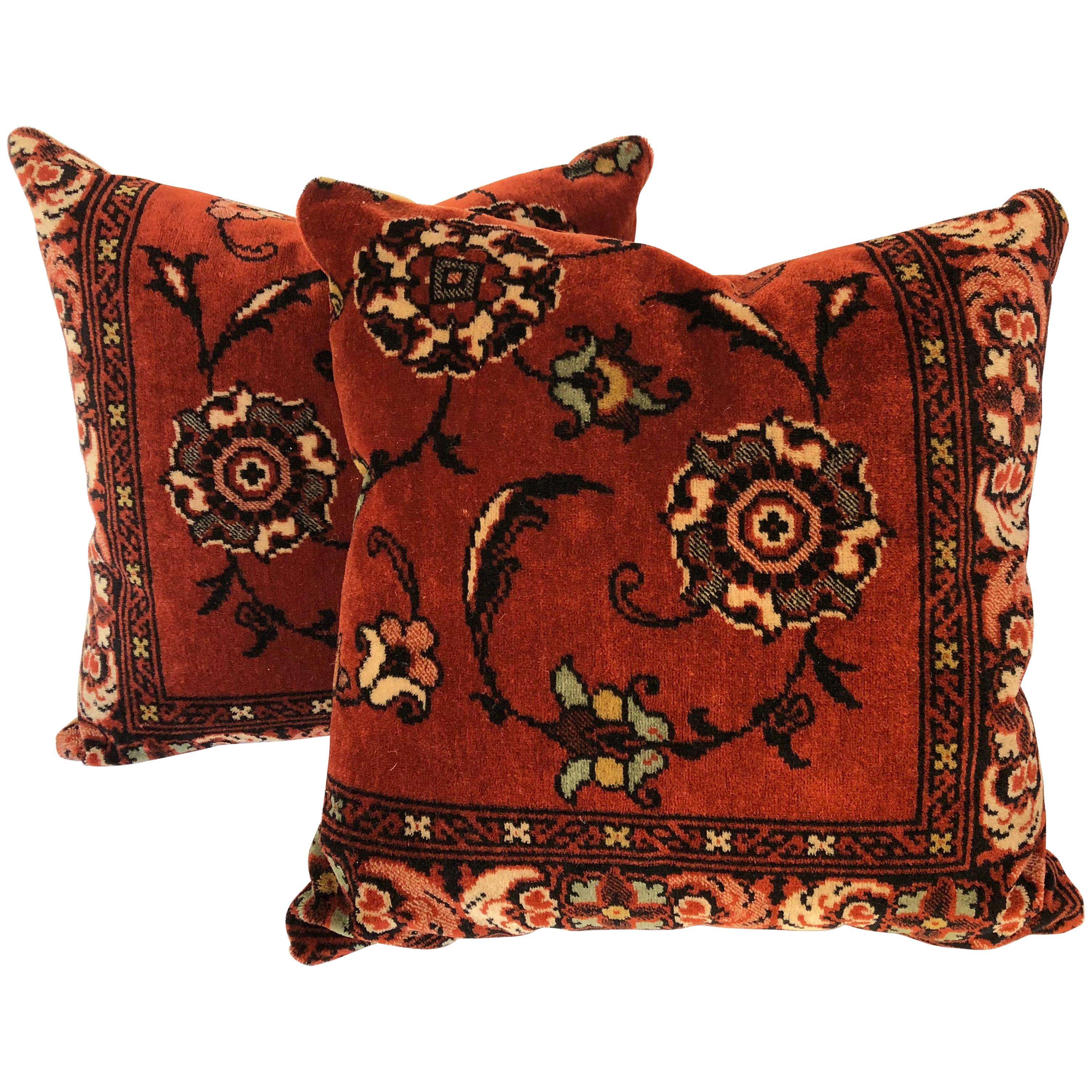 Custom Pillows by Maison Suzanne, Cut from a Vintage Mohair Textile, Netherlands For Sale