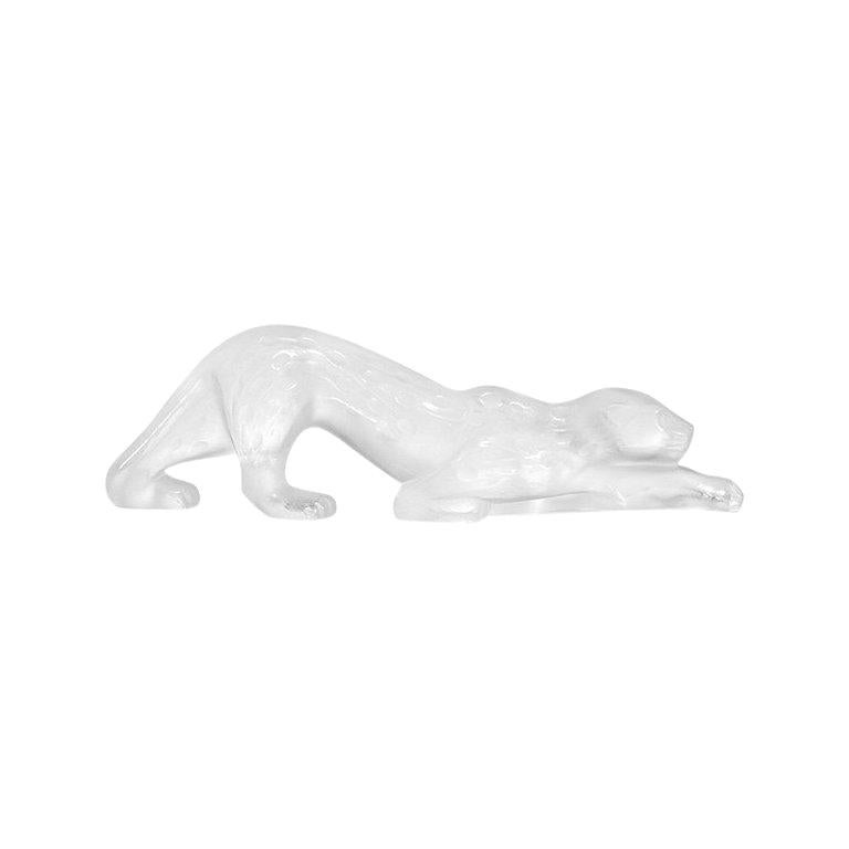 For Sale: Clear Small Zeila Panther Sculpture in Crystal Glass by Lalique 2