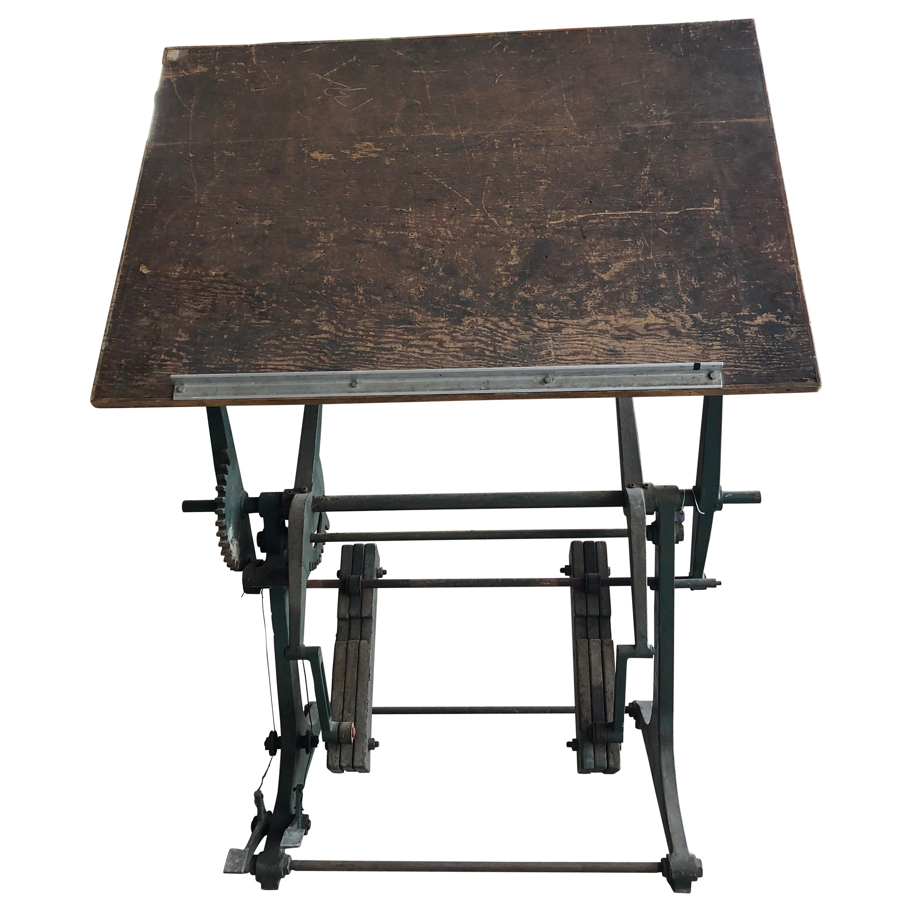 Antique Drafting Table by Jerome W. Hurych, New York For Sale