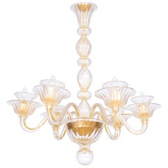 Refined Gold Spheres and round shaped Murano Glass Chandelier Contemporary Italy