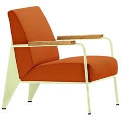 Vitra Fauteuil de Salon Armchair in Cognac with Ecru Base by Jean Prouvé