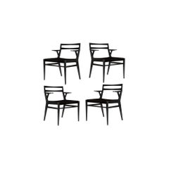 Set of 4 Agnes Armchairs in Mahogany with Rope Seating by ATRA