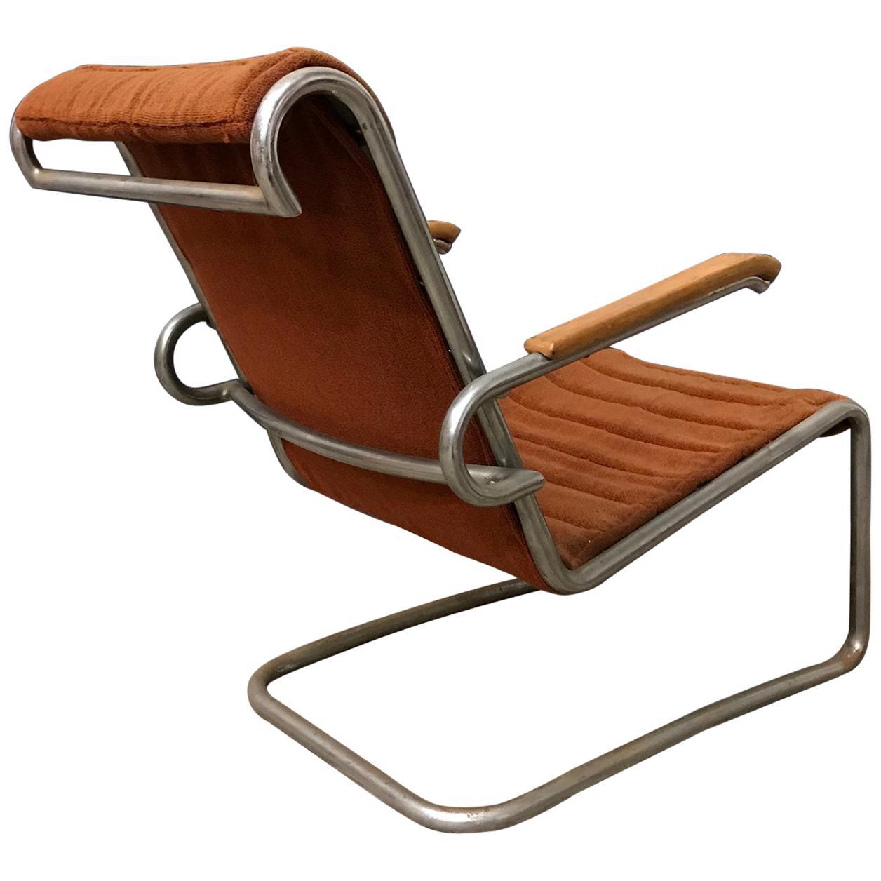 Gebr. de Wit Original Easy Chair with First Fabric, circa 1930 For Sale
