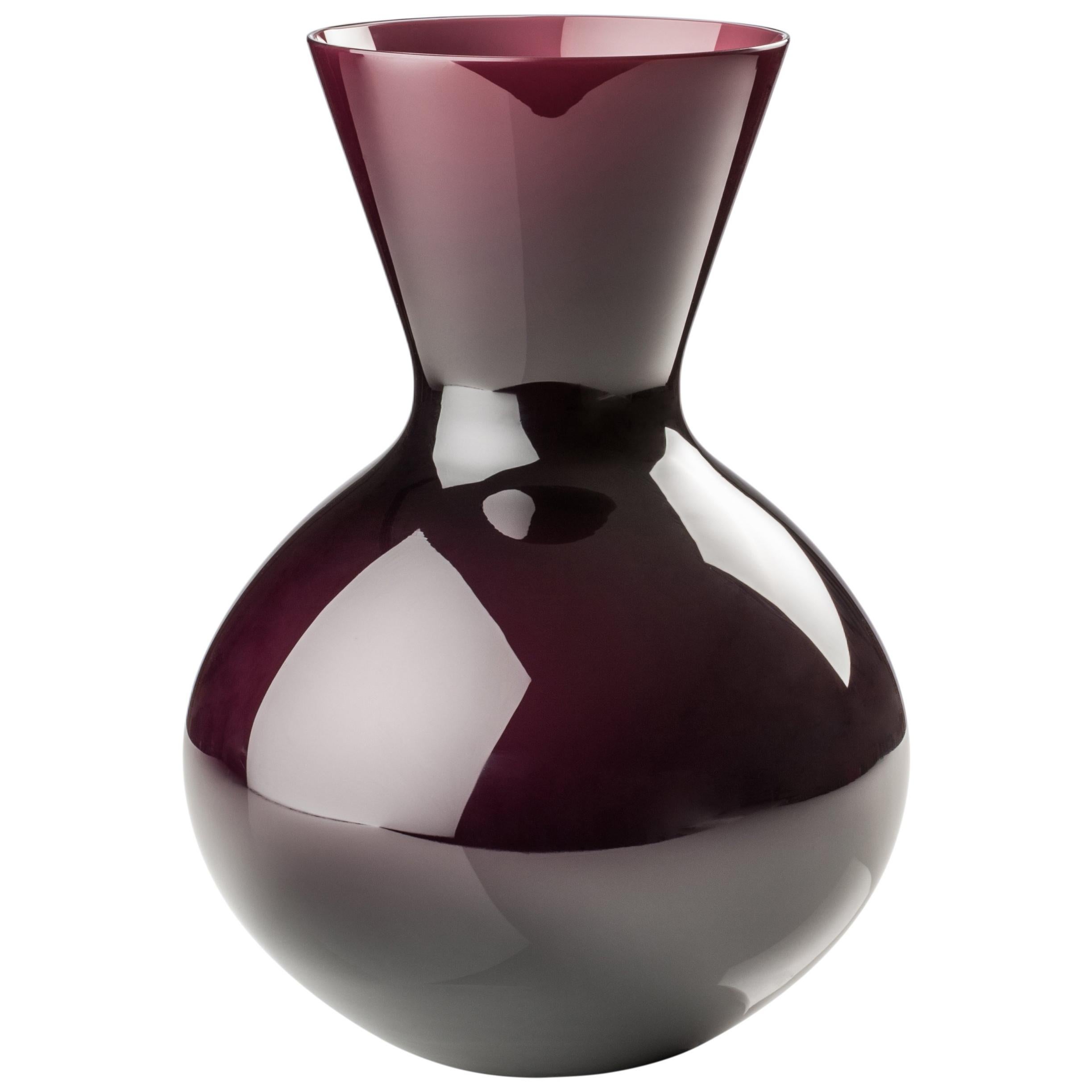 Venini Idria Large Glass Vase in Violet