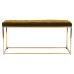 Architectural Brass Frame Bench by Milo Baughman