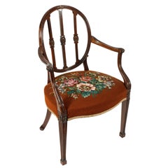 Antique 20th Century Hepplewhite Design Georgian Mahogany Elbow Chair