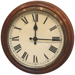 Antique Solid Oak School Clock