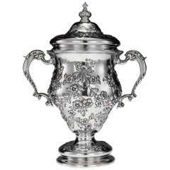 Vintage 20th Century Edwardian Solid Silver Cup and Cover, London, circa 1902