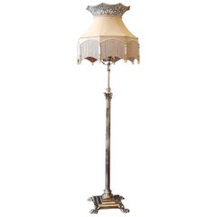 Antique Late Victorian Adjustable Brass Standard Lamp