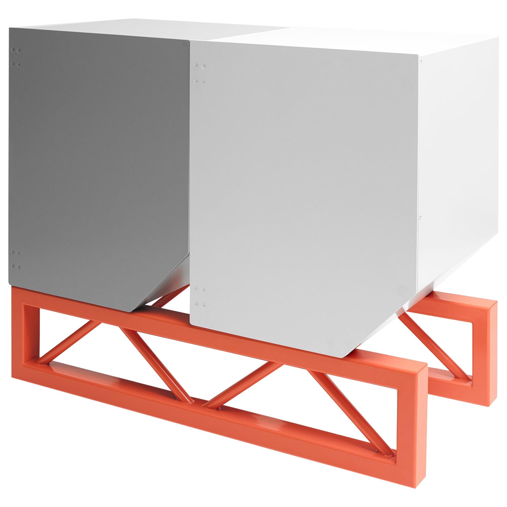 Skip Sideboard - Minimalist Postmodern Metal Cupboard For Sale