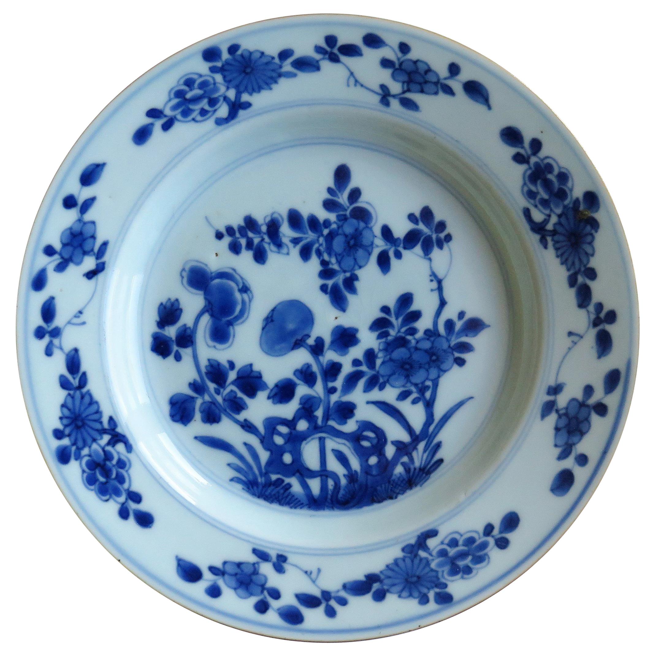 Early 18th Century Chinese Porcelain Blue and White Plate or Dish, Qing Ca 1730