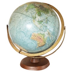 Vintage Mid-20th Century Reader's Digest Great World Globe Topographical Desk Globe