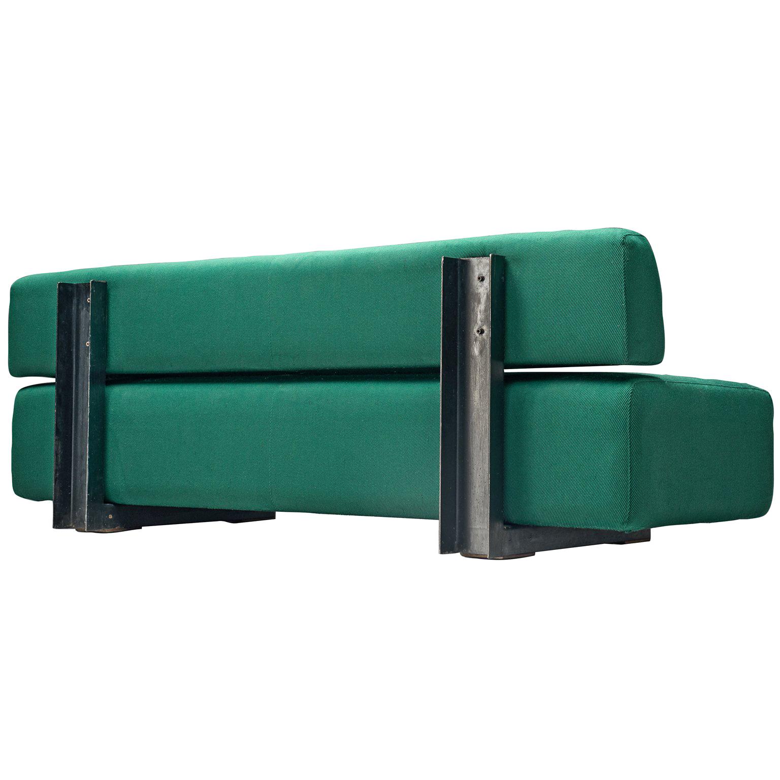 Christophe Gevers Postwar Sofa in Persian Green Fabric